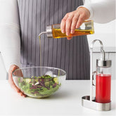 IKEA ORTFYLLD 3-piece Oil - Vinegar Set, Rack For Oil - Vinegar With Steel Base Olive Oil Dispenser Glass - Stainless Steel